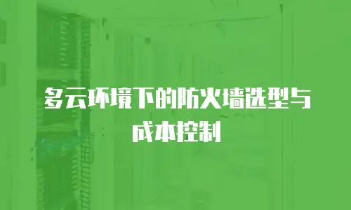 多云环境下的防火墙选型与成本控制