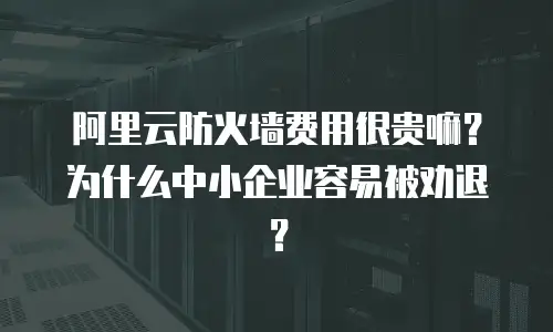 阿里云防火墙费用很贵嘛？为什么中小企业容易被劝退？