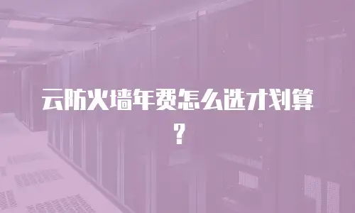 云防火墙年费怎么选才划算？