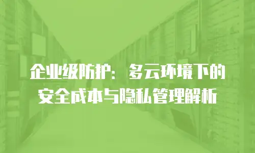 企业级防护：多云环境下的安全成本与隐私管理解析