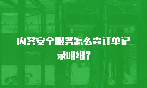 内容安全服务怎么查订单记录明细？