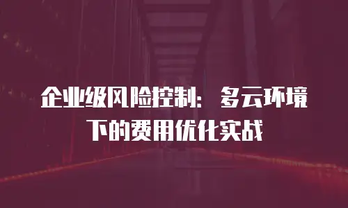 企业级风险控制：多云环境下的费用优化实战