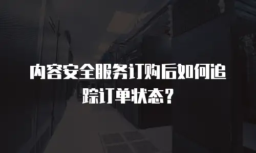 内容安全服务订购后如何追踪订单状态？