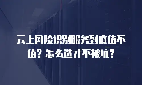 云上风险识别服务到底值不值？怎么选才不被坑？