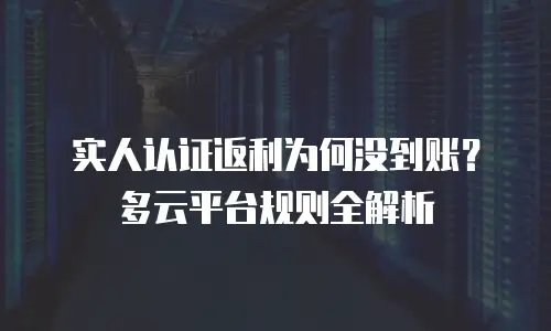 实人认证返利为何没到账？多云平台规则全解析
