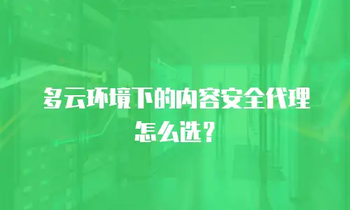 多云环境下的内容安全代理怎么选？