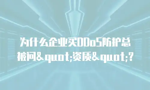 为什么企业买DDoS防护总被问