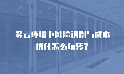 多云环境下风险识别与成本优化怎么玩转？