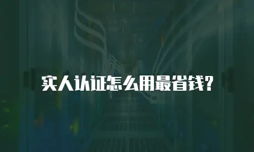 实人认证怎么用最省钱？