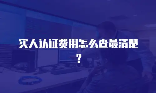 实人认证费用怎么查最清楚？