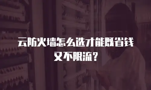 云防火墙怎么选才能既省钱又不限流？