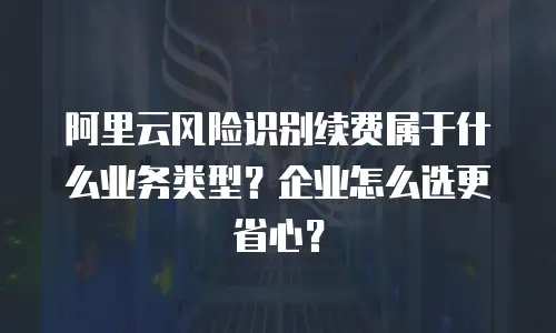 阿里云风险识别续费属于什么业务类型？企业怎么选更省心？
