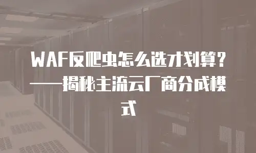WAF反爬虫怎么选才划算？&mdash;&mdash;揭秘主流云厂商分成模式