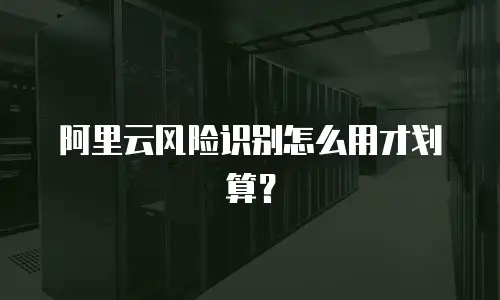 阿里云风险识别怎么用才划算？