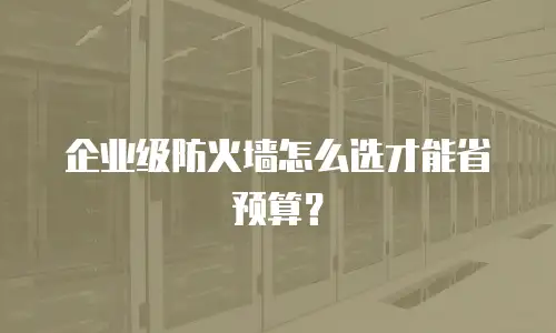 企业级防火墙怎么选才能省预算？