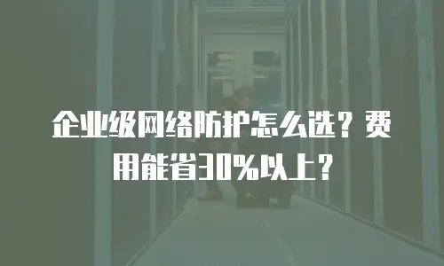 企业级网络防护怎么选？费用能省30%以上？