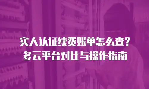 实人认证续费账单怎么查？多云平台对比与操作指南