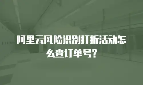阿里云风险识别打折活动怎么查订单号？