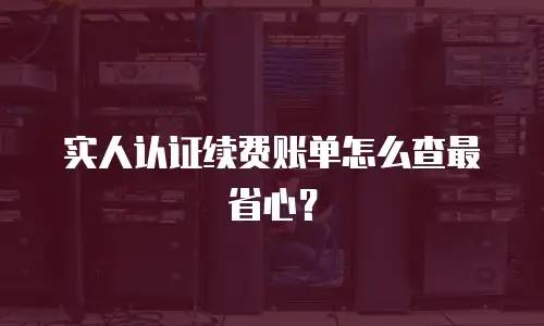实人认证续费账单怎么查最省心？