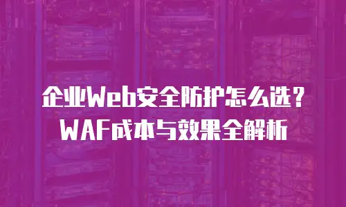企业Web安全防护怎么选？WAF成本与效果全解析