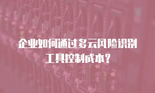 企业如何通过多云风险识别工具控制成本？