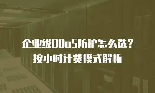 企业级DDoS防护怎么选？按小时计费模式解析
