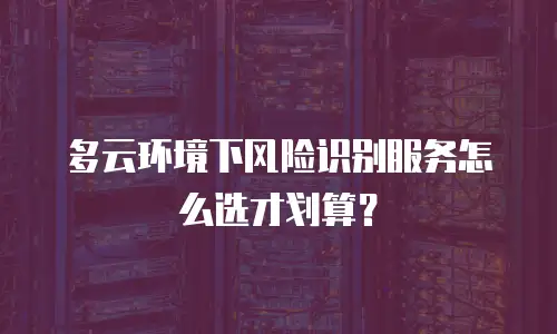 多云环境下风险识别服务怎么选才划算？