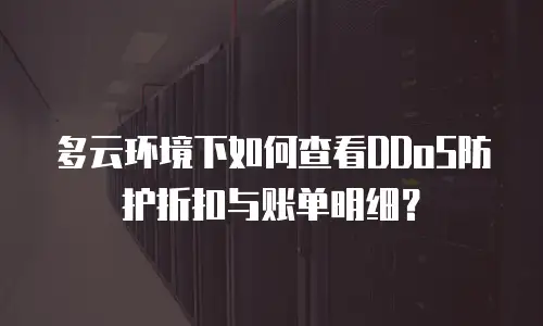 多云环境下如何查看DDoS防护折扣与账单明细？