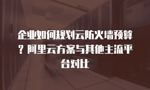 企业如何规划云防火墙预算？阿里云方案与其他主流平台对比