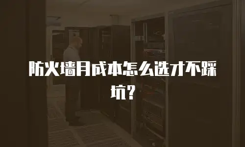 防火墙月成本怎么选才不踩坑？