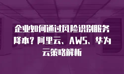 企业如何通过风险识别服务降本？阿里云、AWS、华为云策略解析
