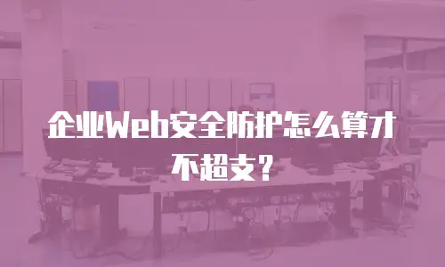 企业Web安全防护怎么算才不超支？