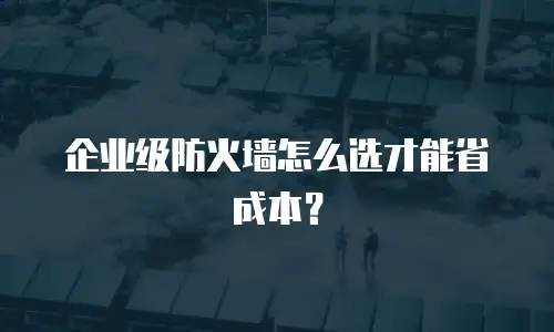 企业级防火墙怎么选才能省成本？
