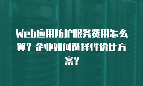 Web应用防护服务费用怎么算？企业如何选择性价比方案？