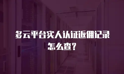 多云平台实人认证返佣记录怎么查？