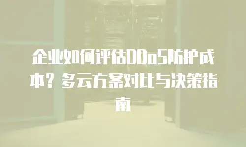 企业如何评估DDoS防护成本？多云方案对比与决策指南