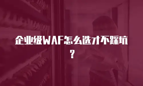 企业级WAF怎么选才不踩坑？