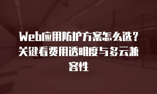 Web应用防护方案怎么选？关键看费用透明度与多云兼容性