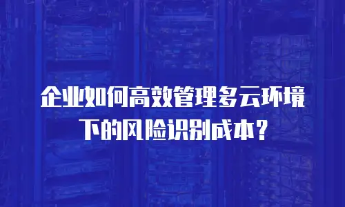 企业如何高效管理多云环境下的风险识别成本？