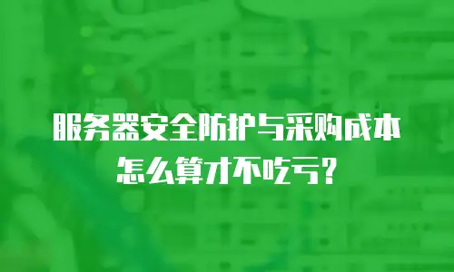 服务器安全防护与采购成本怎么算才不吃亏？