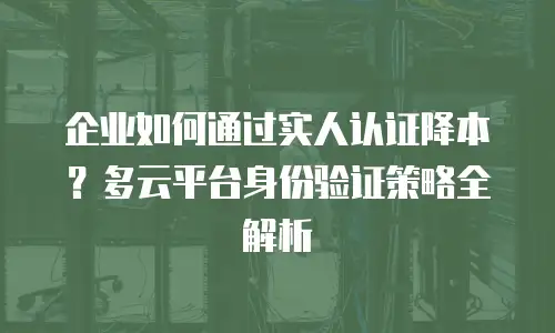 企业如何通过实人认证降本？多云平台身份验证策略全解析