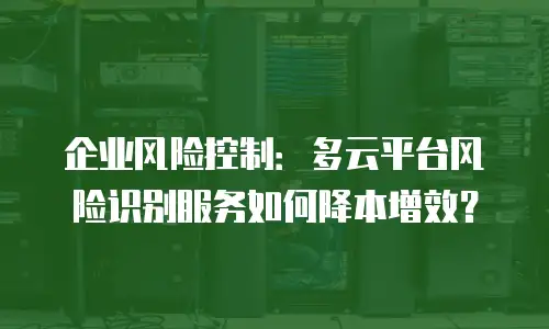企业风险控制：多云平台风险识别服务如何降本增效？