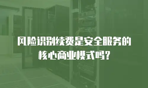 风险识别续费是安全服务的核心商业模式吗？