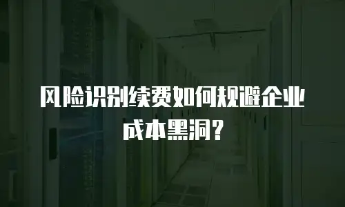风险识别续费如何规避企业成本黑洞？