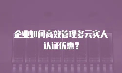 企业如何高效管理多云实人认证优惠？
