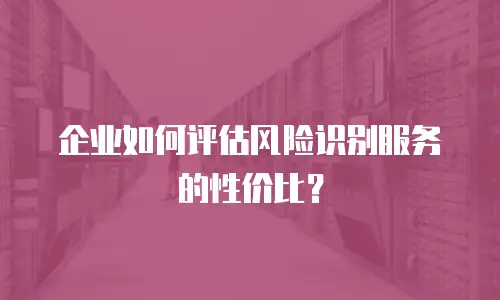 企业如何评估风险识别服务的性价比？