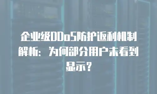 企业级DDoS防护返利机制解析：为何部分用户未看到显示？