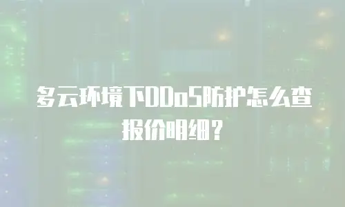 多云环境下DDoS防护怎么查报价明细？