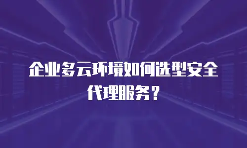 企业多云环境如何选型安全代理服务？