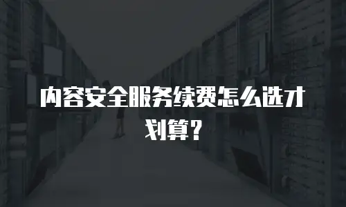 内容安全服务续费怎么选才划算？